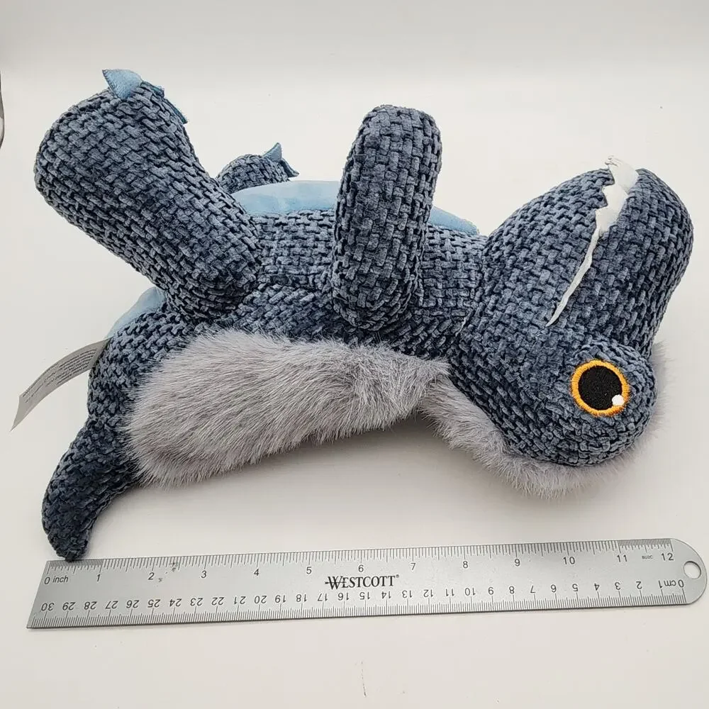 Walmart Fuzzy T-Rex Dinosaur Stuffed Plush 11” Textured Blue Felt Teeth 355565B